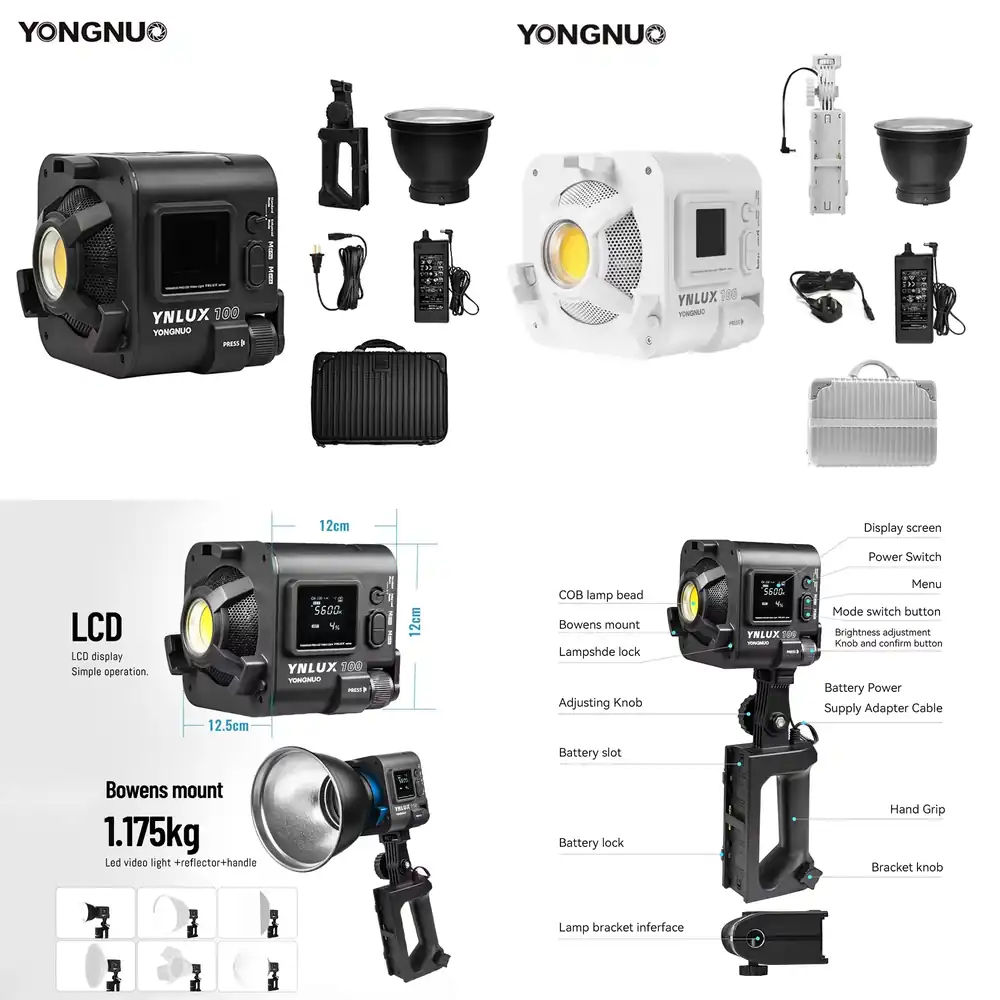 Photography Video - YONGNUO YNLUX100 100W 3200K-5600K Kompaktowa, przenośna