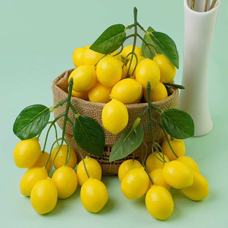Photography Yellow - Sztuczne gałęzie cytryny ze sztucznymi owocami