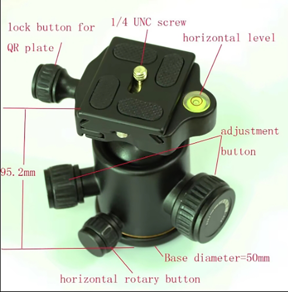 Fluid Head Tripod - Aluminiowa kamera fotograficzna do statywu Głowica